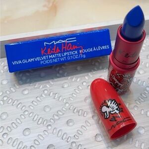 MAC x Keith Haring ~ ‘CANAL BLUE’ Viva Glam Velvet Matte Lipstick ~ HTF & NIB